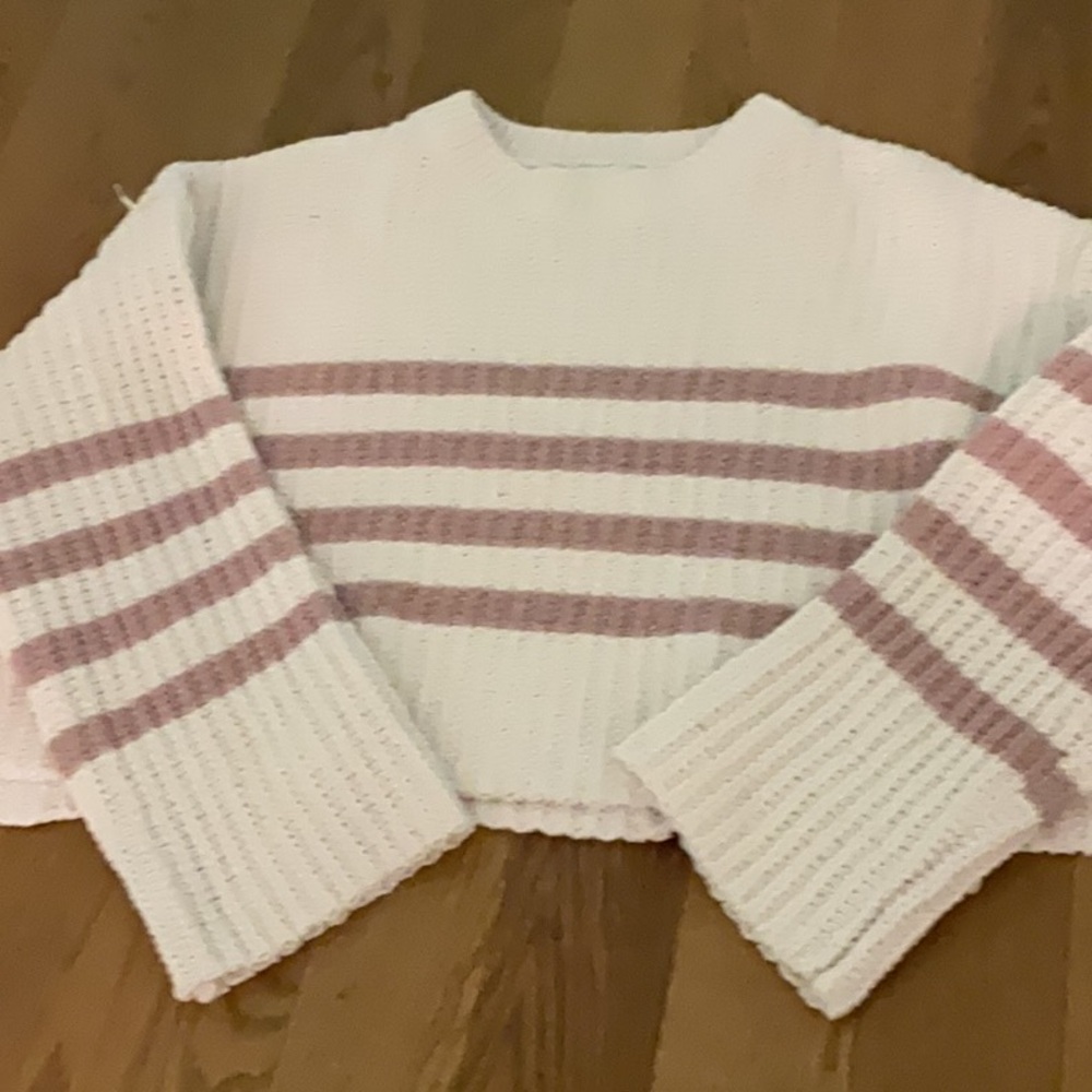 Women’s medium cropped sweater PINK ROSE